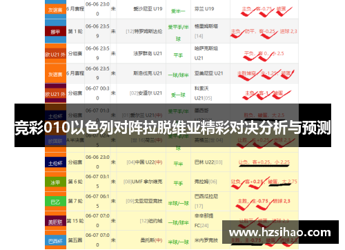 竞彩010以色列对阵拉脱维亚精彩对决分析与预测
